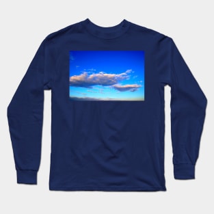 Serene blue sky with pink clouds Long Sleeve T-Shirt